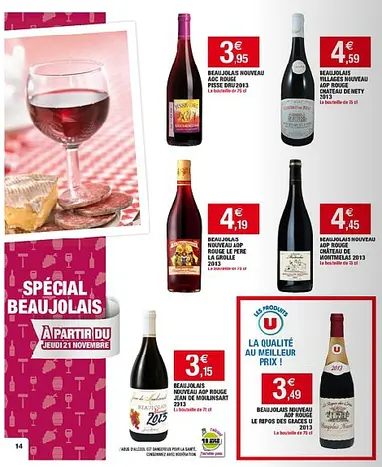 Le diaporama des offres de beaujolais nouveau 2013 en GMS