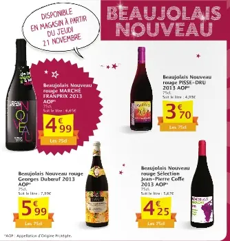 Le diaporama des offres de beaujolais nouveau 2013 en GMS