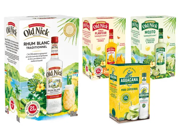 Les packs de ces Bib reprennent l'univers colorés des marques Old Nick et Aguacana.