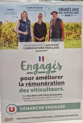 L'affiche qui explique la démarche "engagés avec nos agriculteurs". 