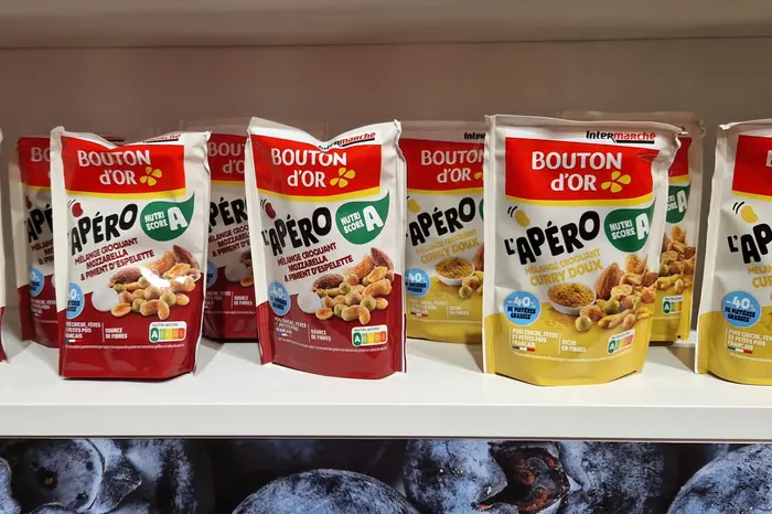 Quatre produits apéritifs Bouton d'or Nutri-Score A et B ont été développés en partenariat avec