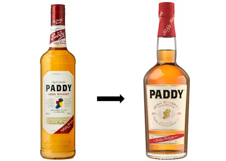 Le changement est radical entre l'ancienne et la nouvelle bouteille.