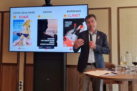 Bernard Farges, président du CIVB, a présenté à la presse le nouveau visage de Bordeaux, mardi 24 mars.