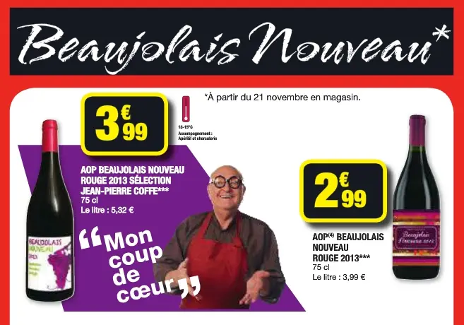 Le diaporama des offres de beaujolais nouveau 2013 en GMS