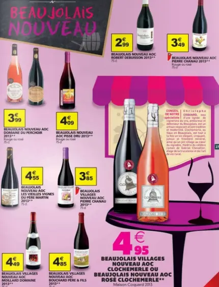 Le diaporama des offres de beaujolais nouveau 2013 en GMS